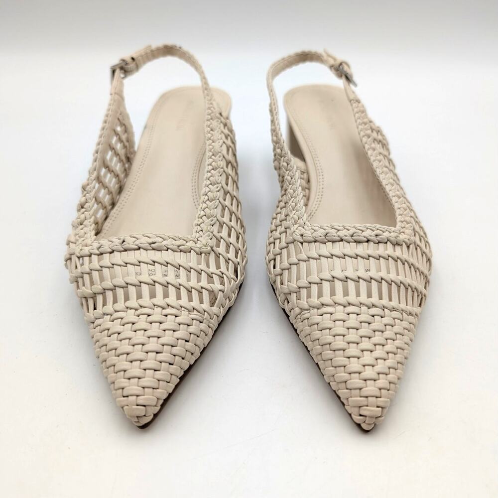 Nordstrom Dextra Slingback Heel Pump Women's Beige Pearled Size US6 EU36 - Picture 2 of 11
